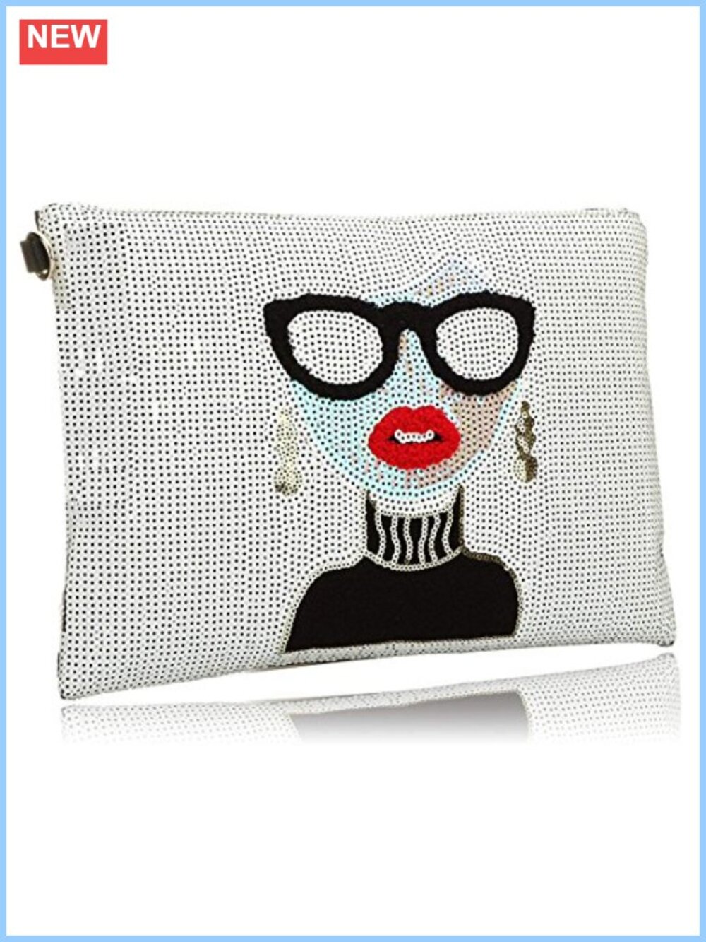 Oversized Leather Clutch Bag Wristlet Evening Handbag for Women